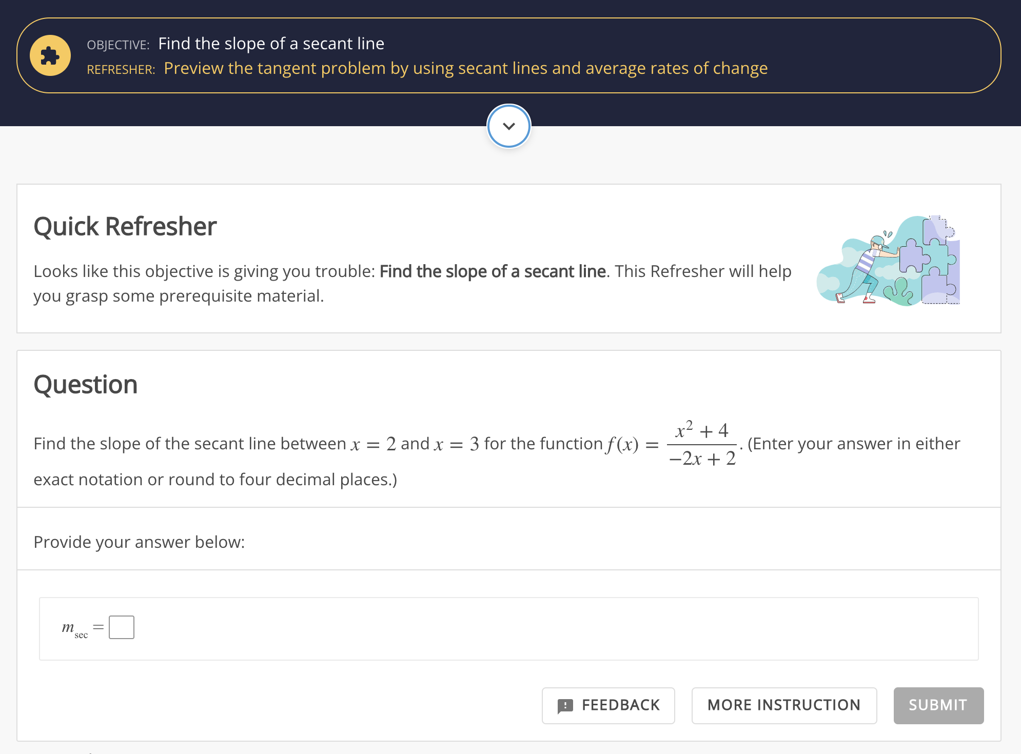 A Knewton Alta learner interface